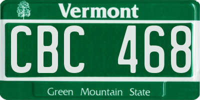 VT license plate CBC468