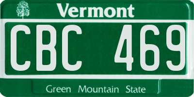 VT license plate CBC469
