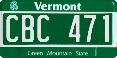 VT license plate CBC471