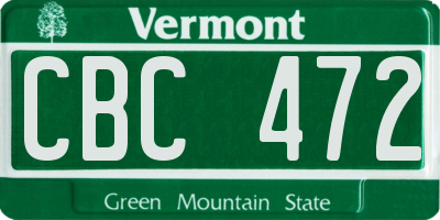 VT license plate CBC472