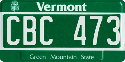 VT license plate CBC473