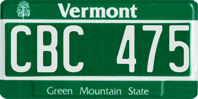 VT license plate CBC475
