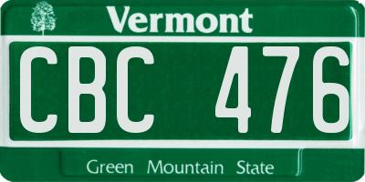 VT license plate CBC476