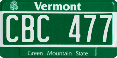 VT license plate CBC477