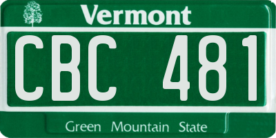 VT license plate CBC481