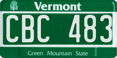 VT license plate CBC483
