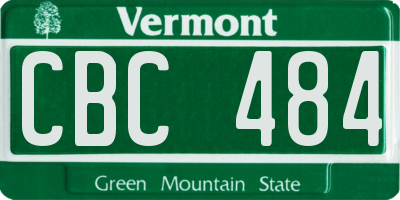 VT license plate CBC484