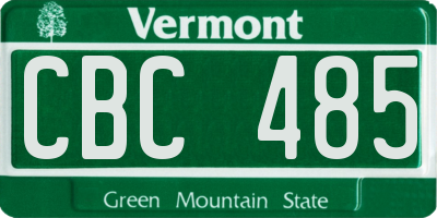 VT license plate CBC485