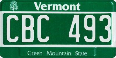 VT license plate CBC493
