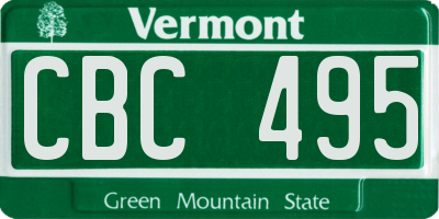 VT license plate CBC495