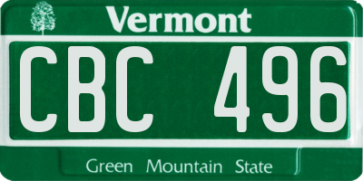 VT license plate CBC496