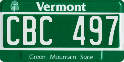 VT license plate CBC497