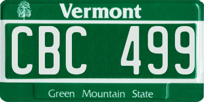VT license plate CBC499