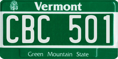 VT license plate CBC501