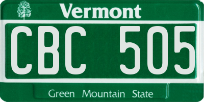 VT license plate CBC505