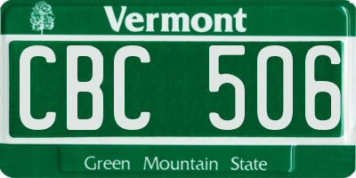 VT license plate CBC506