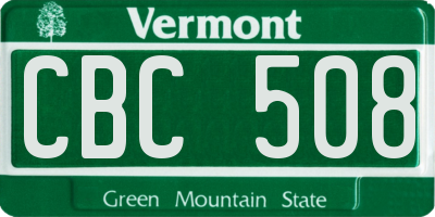 VT license plate CBC508