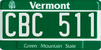 VT license plate CBC511