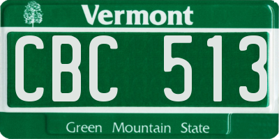 VT license plate CBC513
