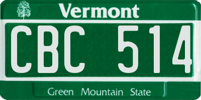 VT license plate CBC514