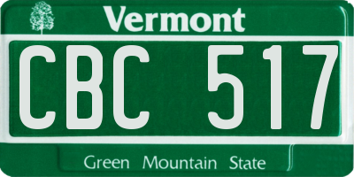 VT license plate CBC517