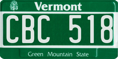 VT license plate CBC518