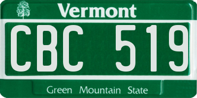 VT license plate CBC519