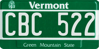VT license plate CBC522