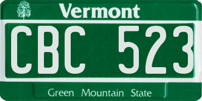 VT license plate CBC523