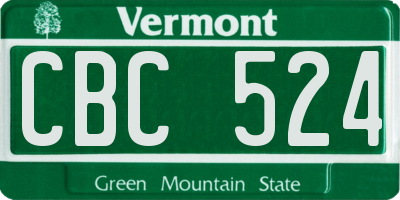 VT license plate CBC524
