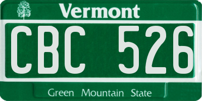 VT license plate CBC526
