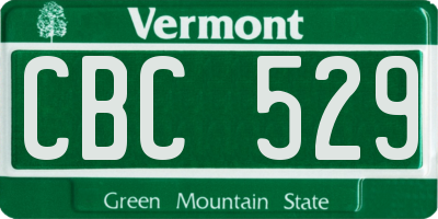 VT license plate CBC529