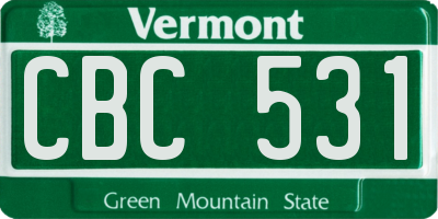 VT license plate CBC531