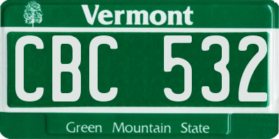 VT license plate CBC532