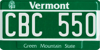 VT license plate CBC550