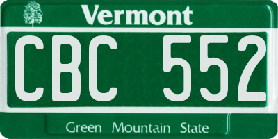 VT license plate CBC552