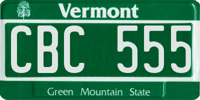 VT license plate CBC555