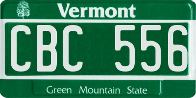 VT license plate CBC556