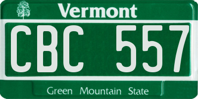 VT license plate CBC557