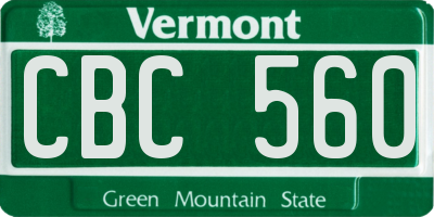 VT license plate CBC560
