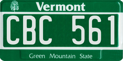 VT license plate CBC561