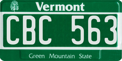 VT license plate CBC563
