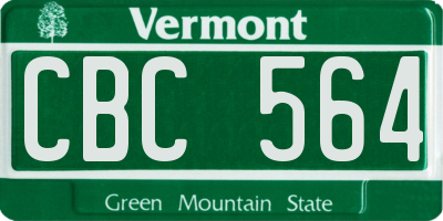 VT license plate CBC564