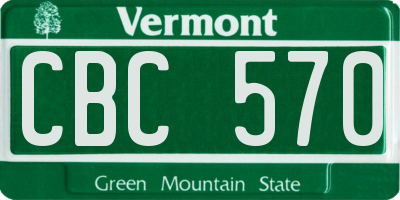 VT license plate CBC570