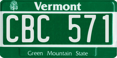 VT license plate CBC571