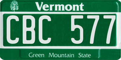 VT license plate CBC577