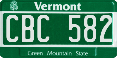 VT license plate CBC582