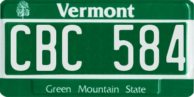 VT license plate CBC584
