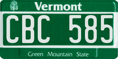 VT license plate CBC585