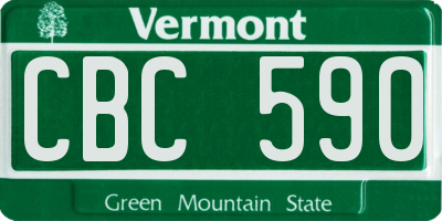 VT license plate CBC590